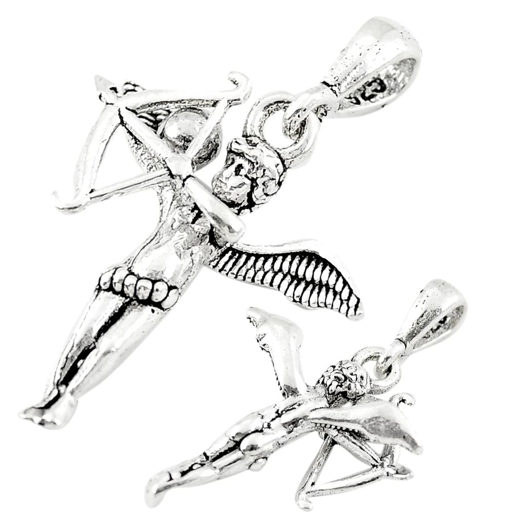 Bow arrow angel wing cupid charm 925 sterling silver children pendant a82649