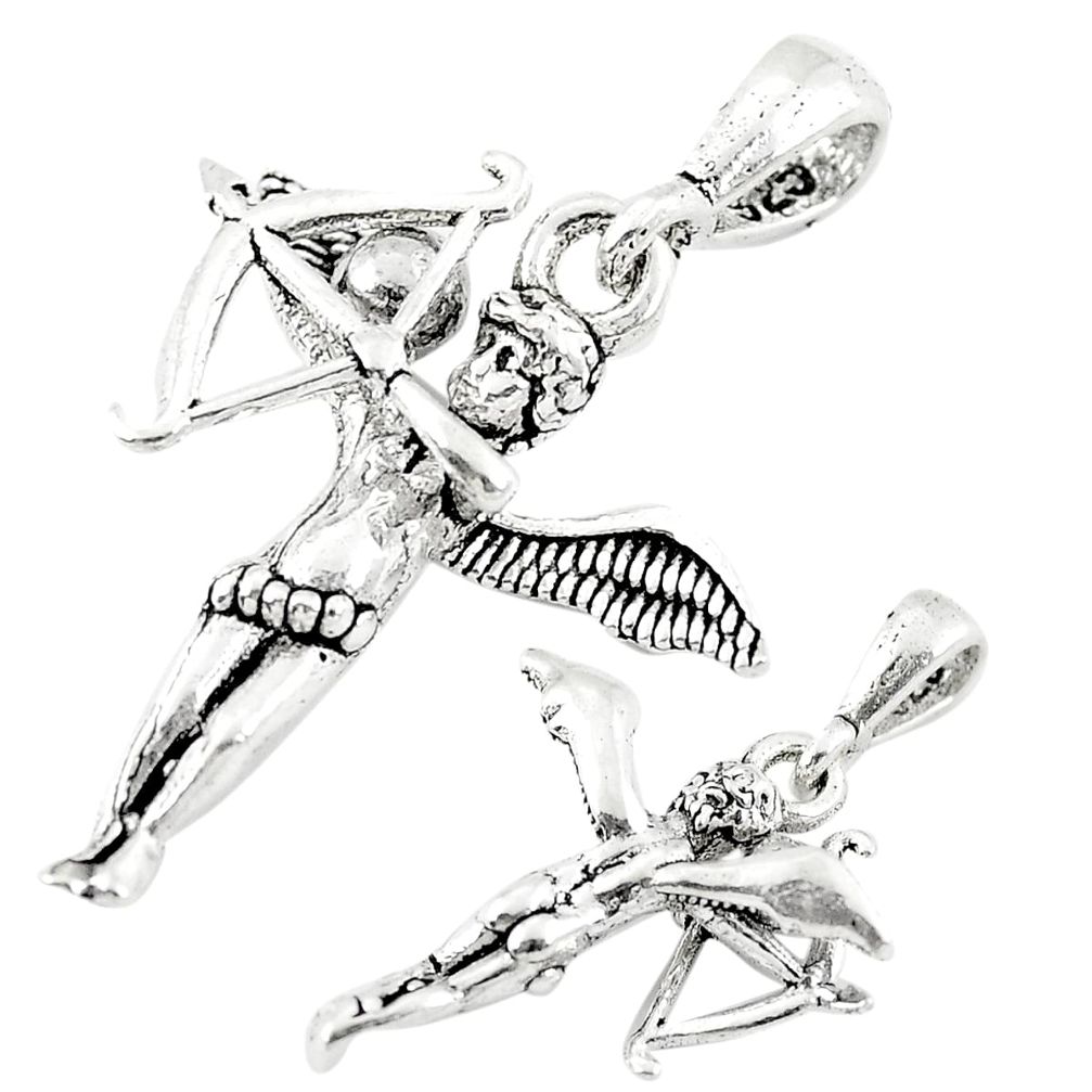 Bow arrow angel wing cupid charm 925 sterling silver children pendant a82651