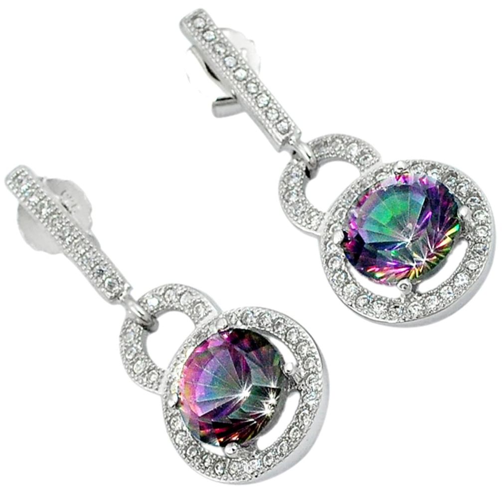 925 sterling silver multi color rainbow topaz dangle earrings jewelry a25688