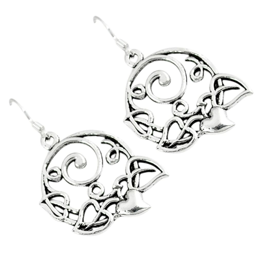 Indonesian bali java island 925 sterling silver dangle designer earrings a29232