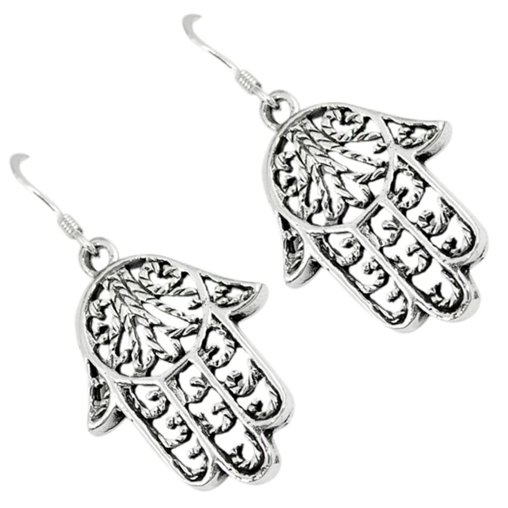 Indonesian bali java island 925 silver hand of god hamsa earrings jewelry a29265