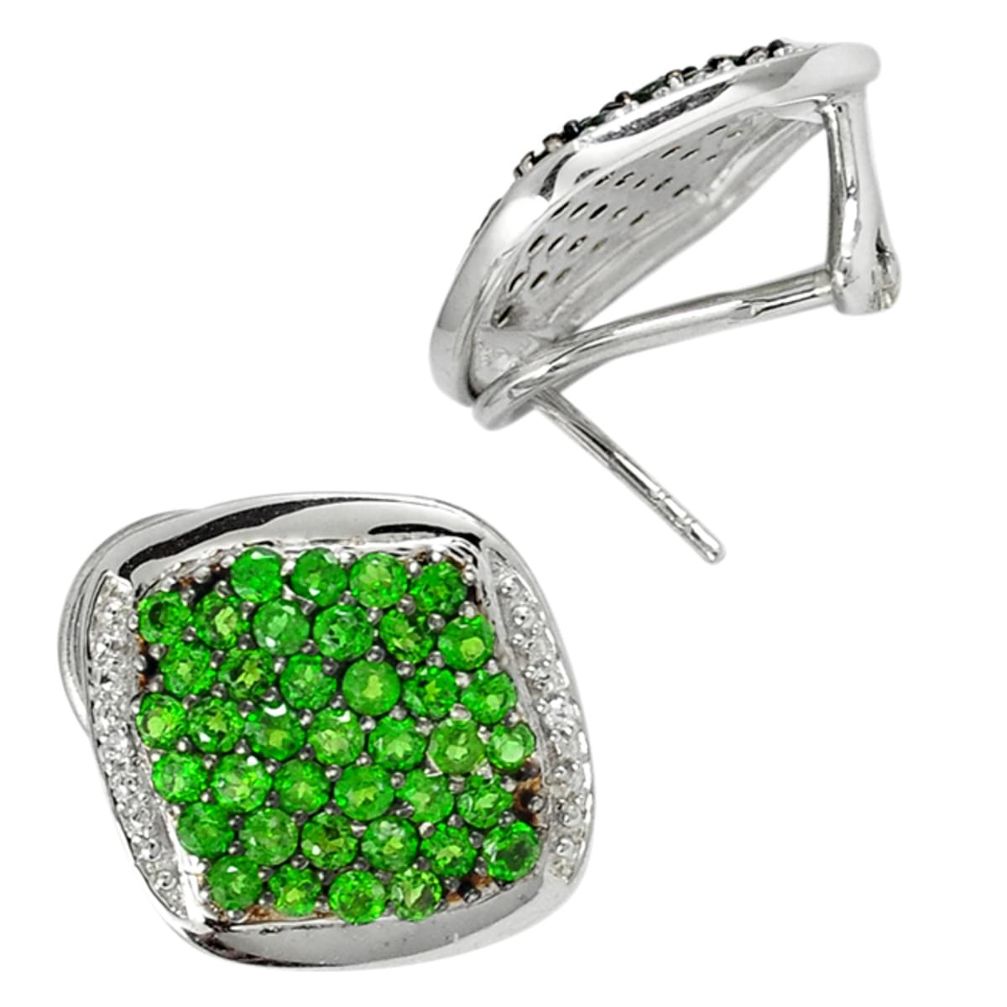 Green chrome diopside quartz topaz 925 silver stud earrings jewelry a30434