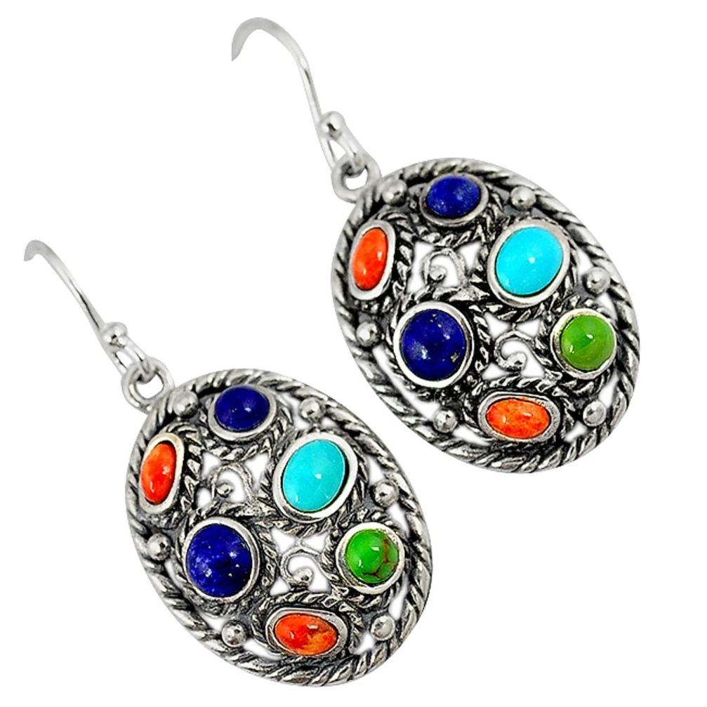 Southwestern arizona sleeping beauty turquoise silver dangle earrings a33509