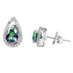 3.95cts multicolor rainbow topaz topaz 925 sterling silver stud earrings a45568