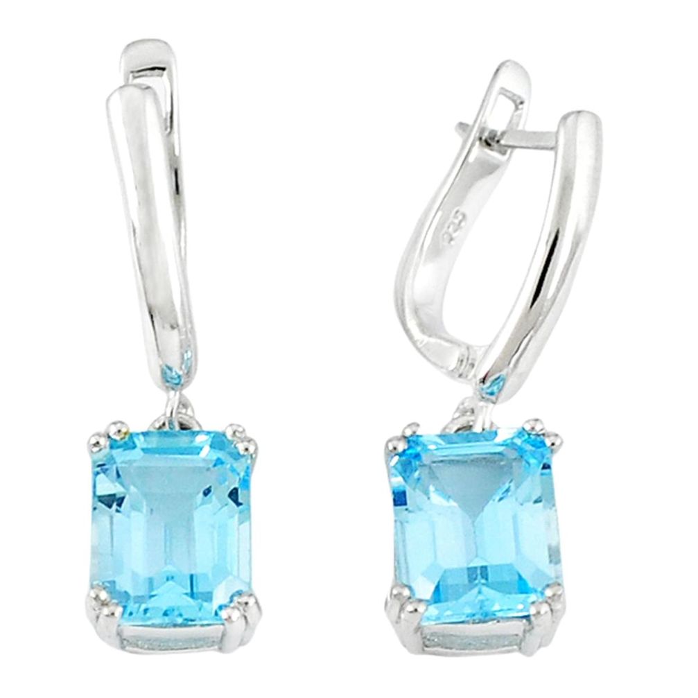 925 sterling silver natural blue topaz dangle earrings jewelry a47076