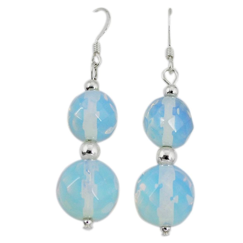 Clearance Sale-Natural white opalite 925 sterling silver earrings jewelry a49833