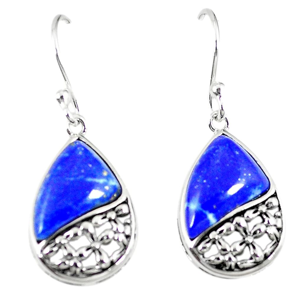 Clearance Sale-Southwestern natural blue lapis lazuli 925 silver dangle earrings jewelry a54176
