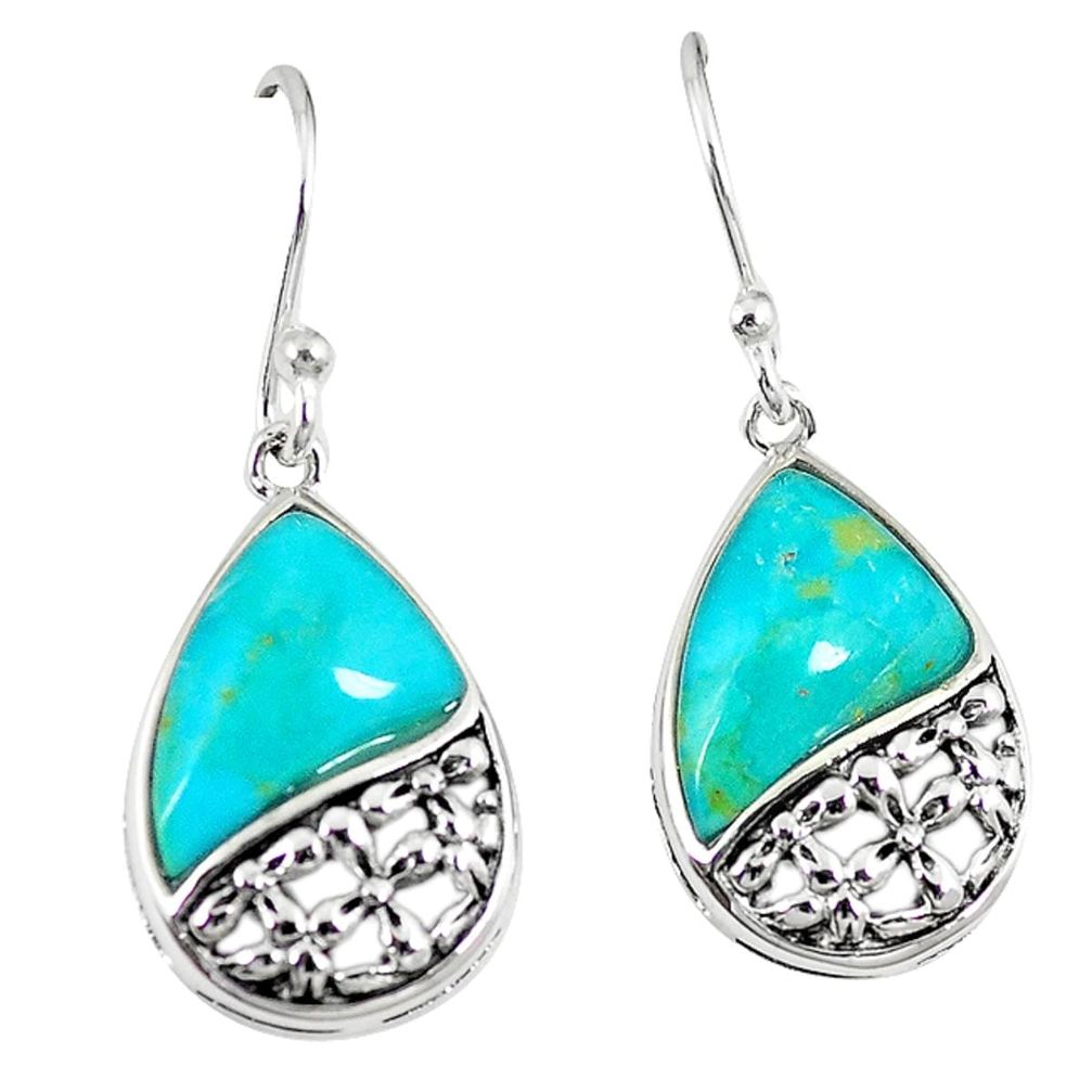 Clearance Sale-Southwestern blue copper turquoise 925 silver dangle earrings jewelry a54231