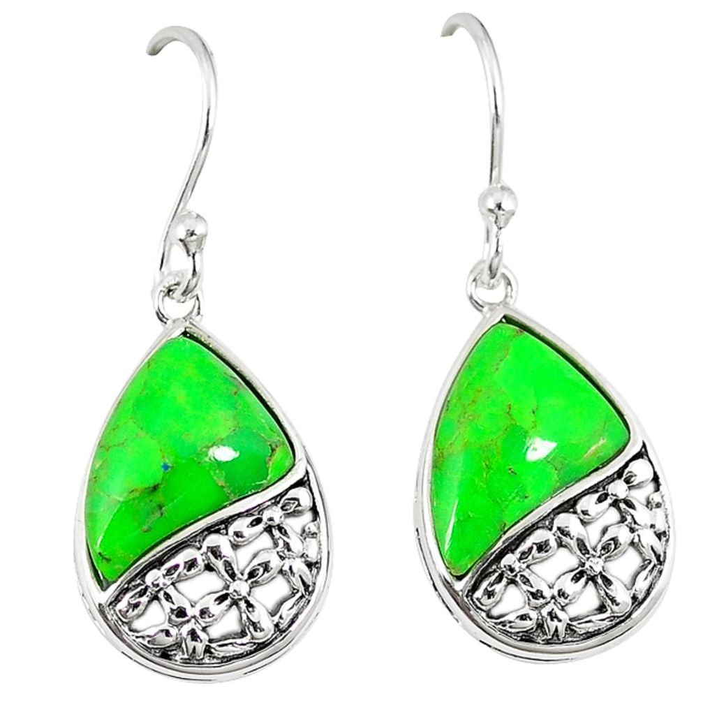 Clearance Sale-Southwestern green copper turquoise 925 silver dangle earrings jewelry a54251