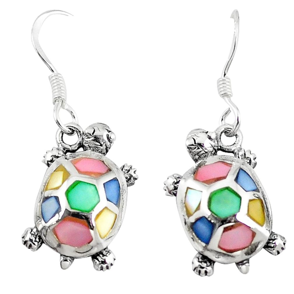 Clearance Sale-Multi color blister pearl enamel 925 silver tortoise earrings jewelry a58822