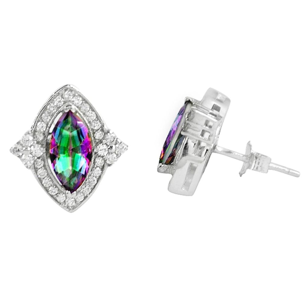 925 sterling silver multi color rainbow topaz topaz round stud earrings a65884