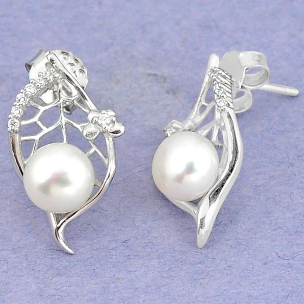 925 sterling silver natural white pearl topaz dangle earrings jewelry a66071