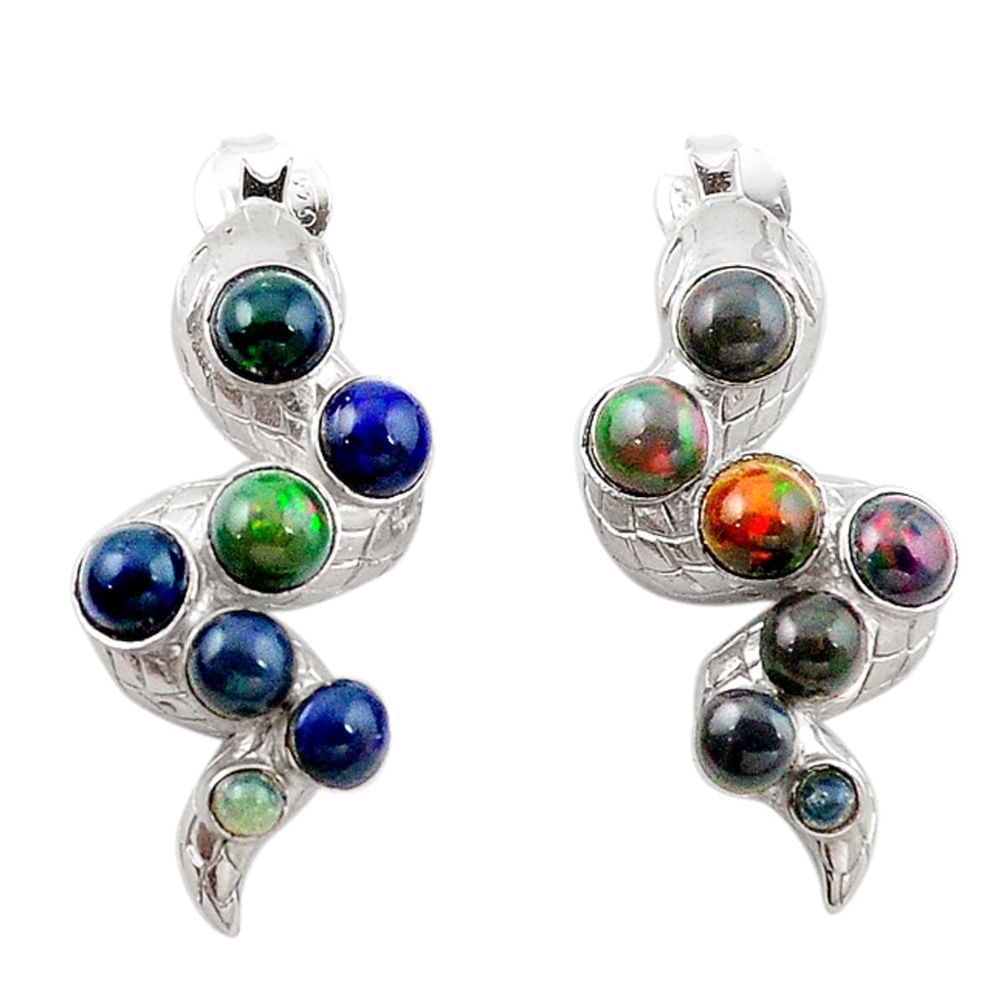 Chalama black opal 925 sterling silver dangle earrings a70368