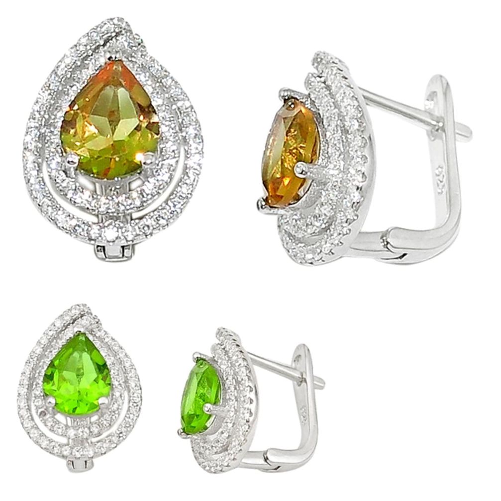 925 sterling silver green alexandrite (lab) topaz stud earrings jewelry a70664