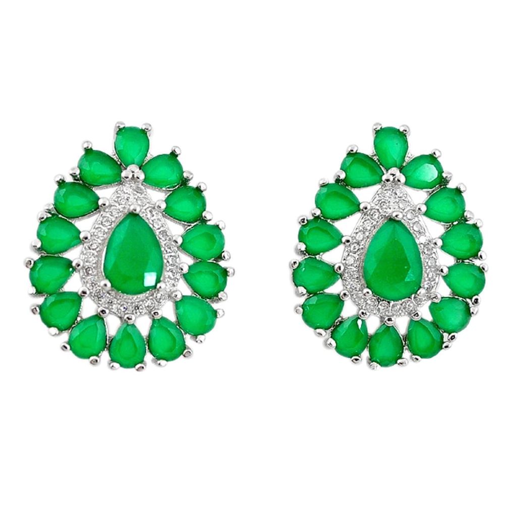 Green emerald quartz topaz 925 silver star fish earrings jewelry a71242