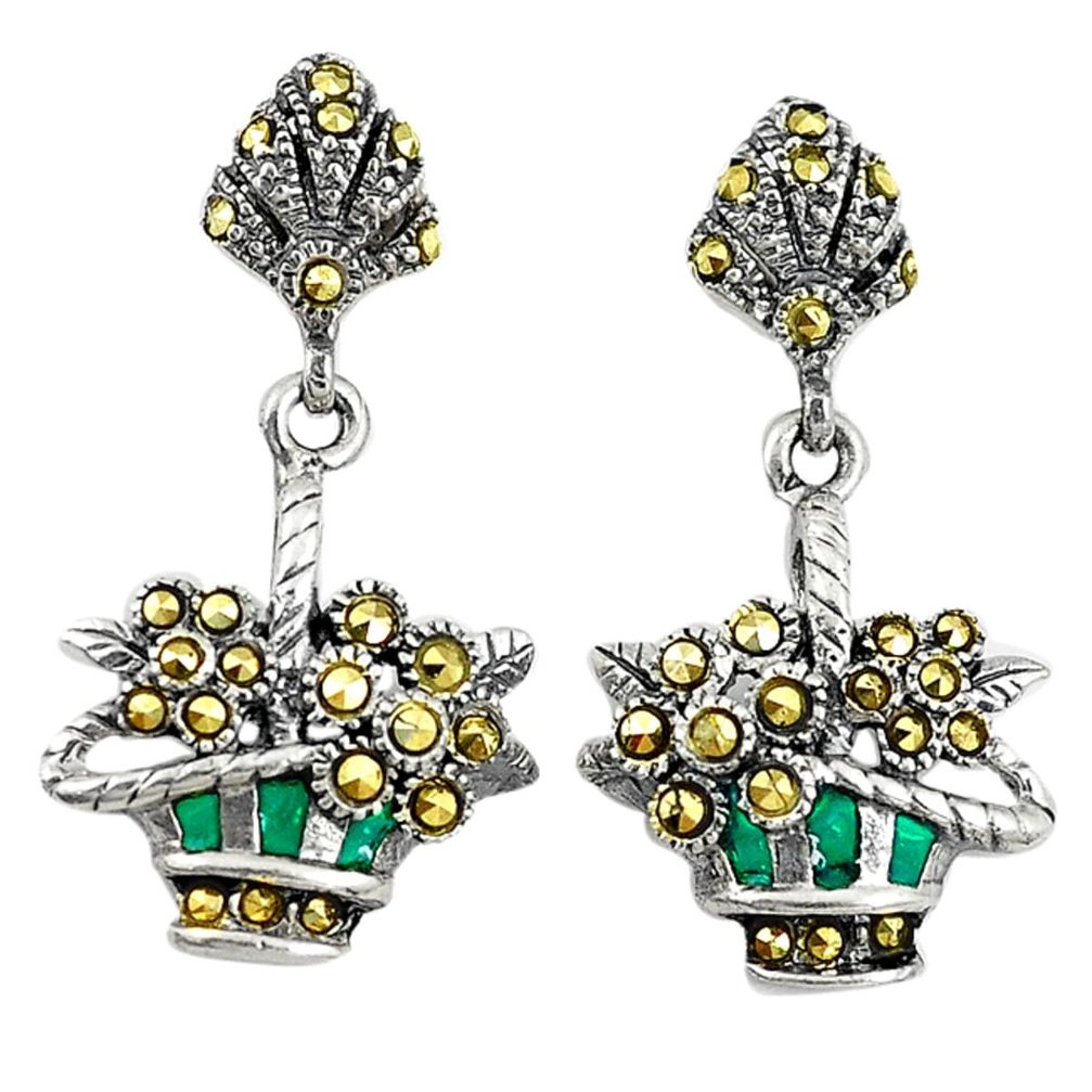 Pink pearl enamel 925 sterling silver owl earrings jewelry a72581
