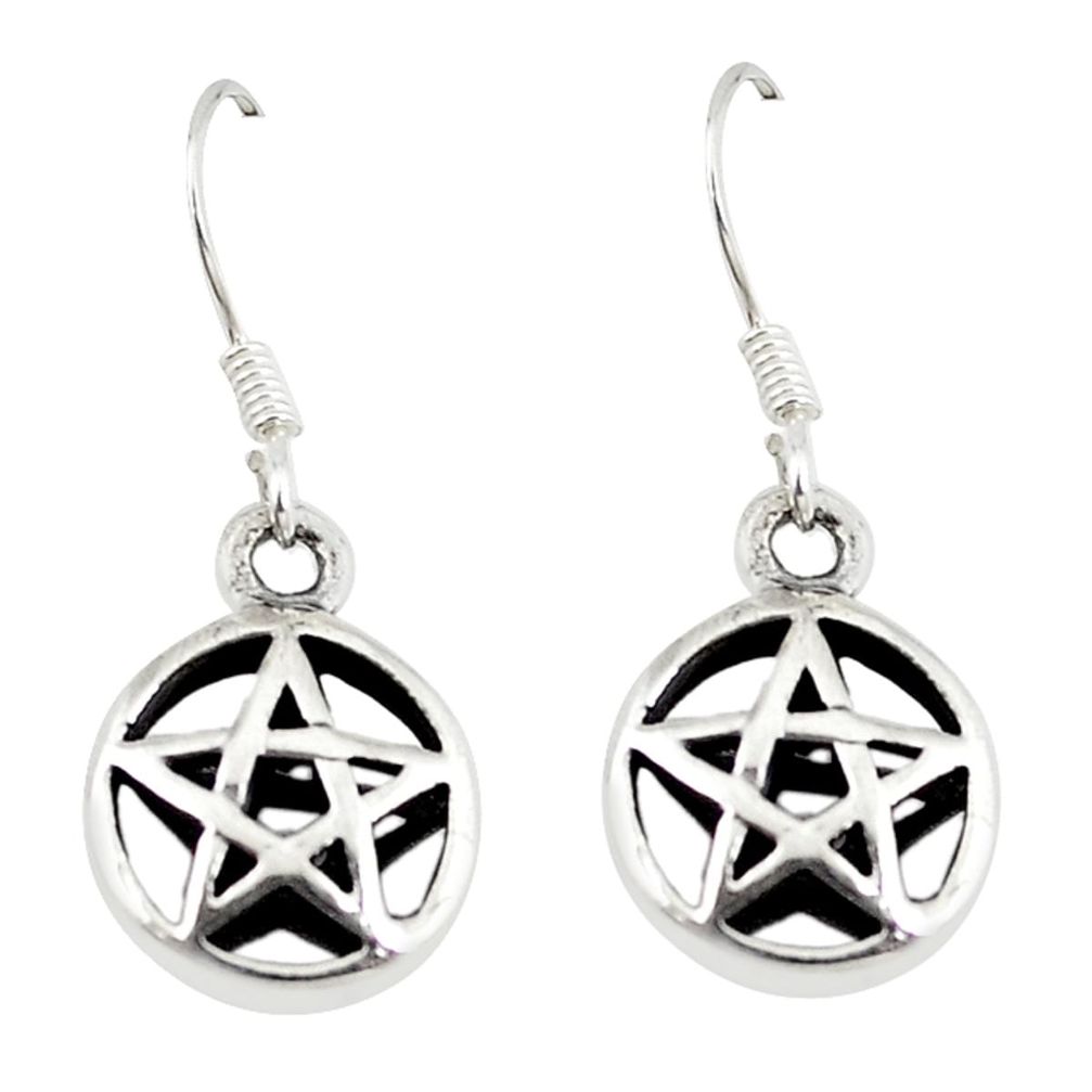 Indonesian bali style solid 925 silver star of david earrings jewelry a73797