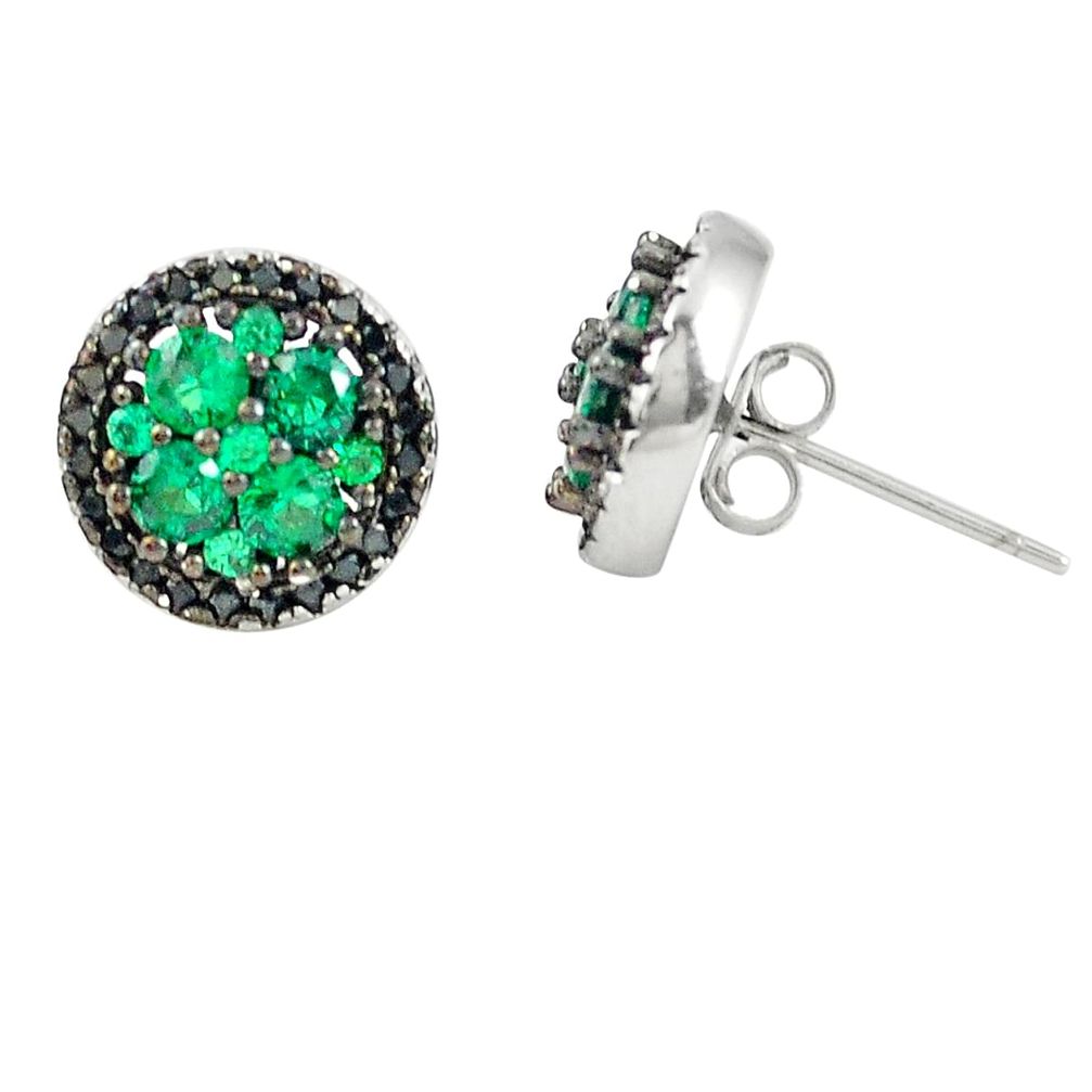 Green emerald quartz topaz 925 sterling silver earrings jewelry a76811