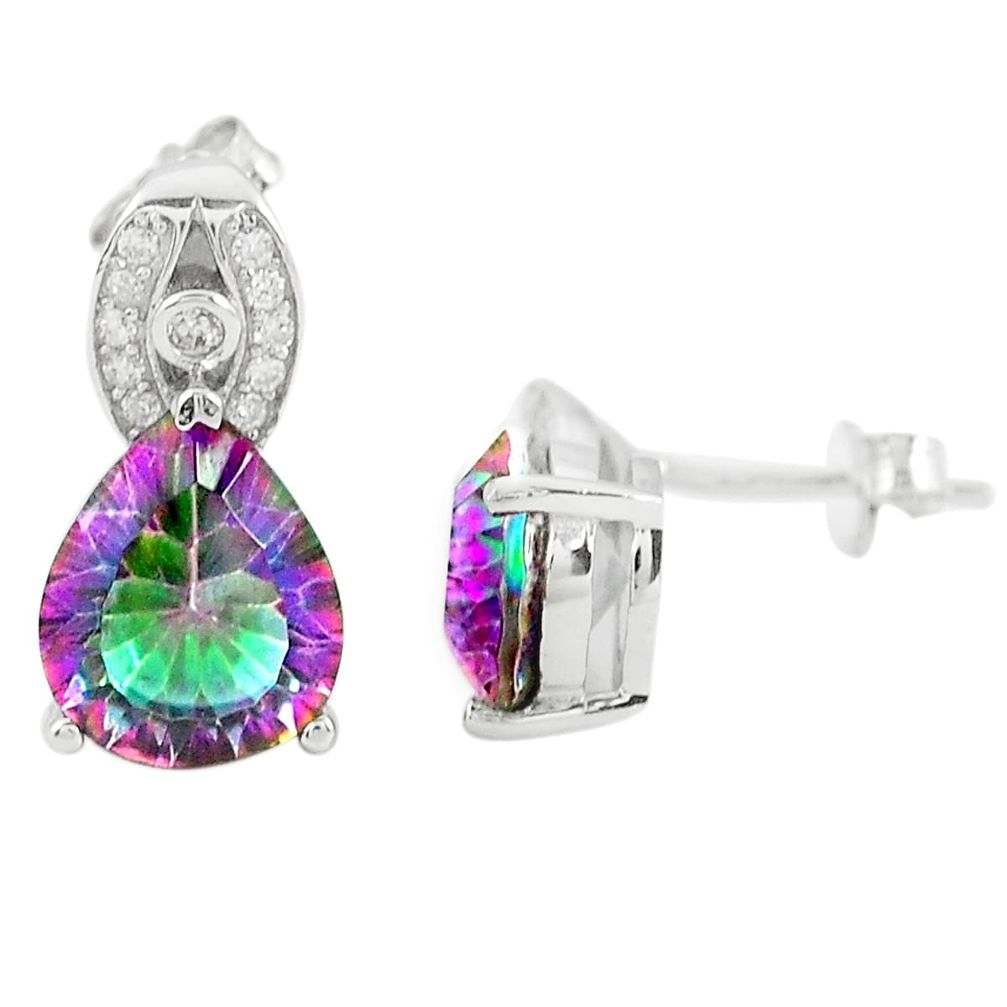 925 sterling silver multi color rainbow topaz topaz stud earrings a77113