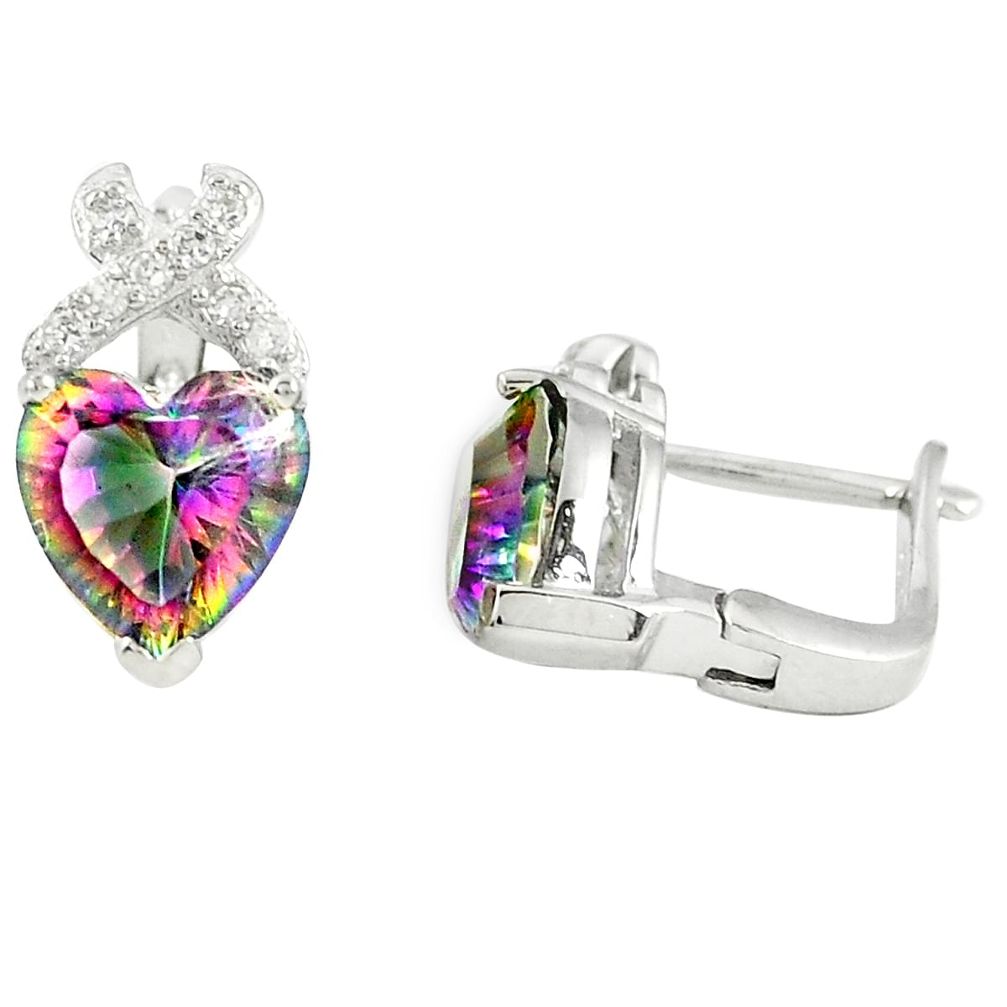 Multi color rainbow topaz topaz 925 sterling silver stud earrings a77161