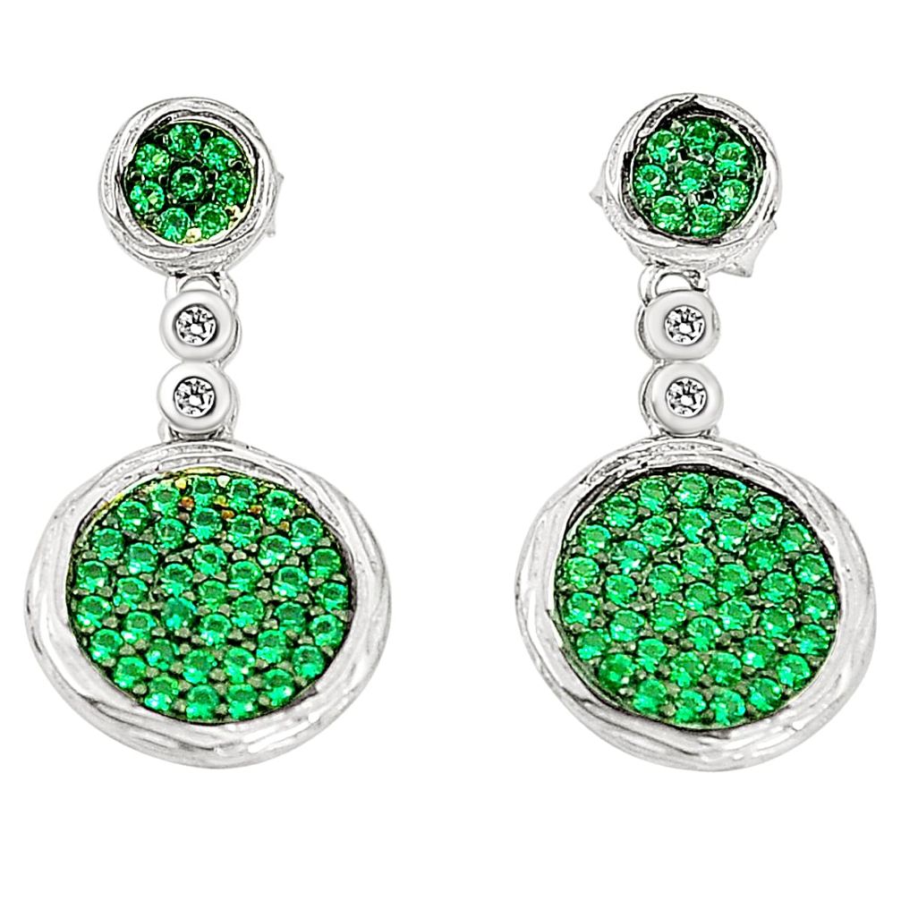 Green emerald quartz topaz 925 sterling silver dangle earrings a78114