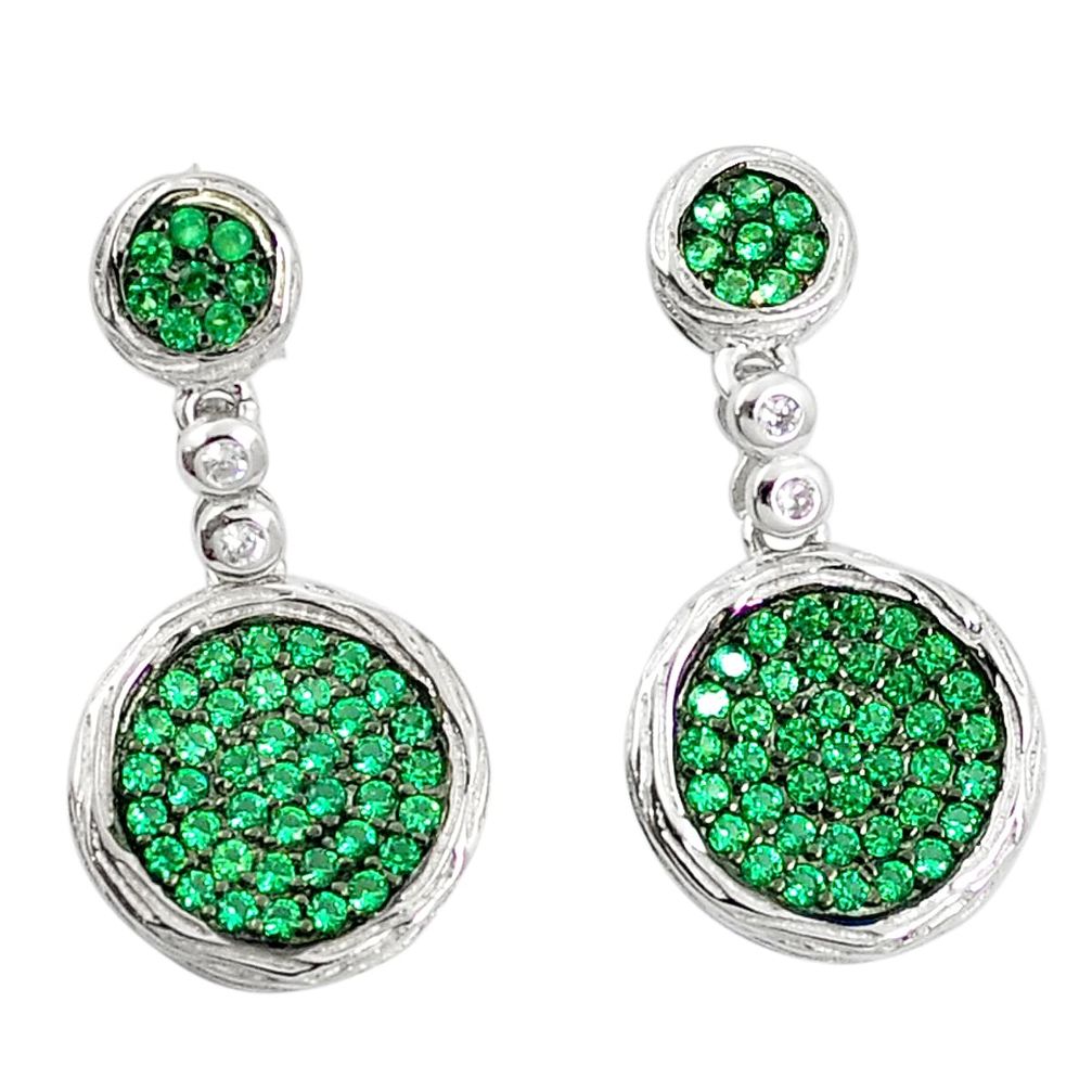 Green emerald quartz 925 sterling silver dangle earrings jewelry a82784