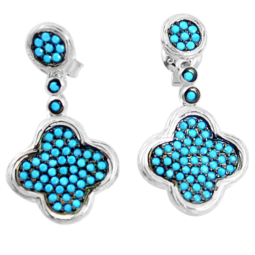 925 sterling silver fine blue turquoise dangle earrings jewelry a82820