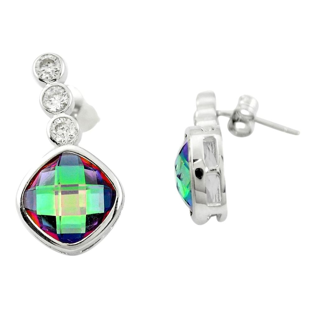 Multi color rainbow topaz topaz 925 sterling silver earrings a85861