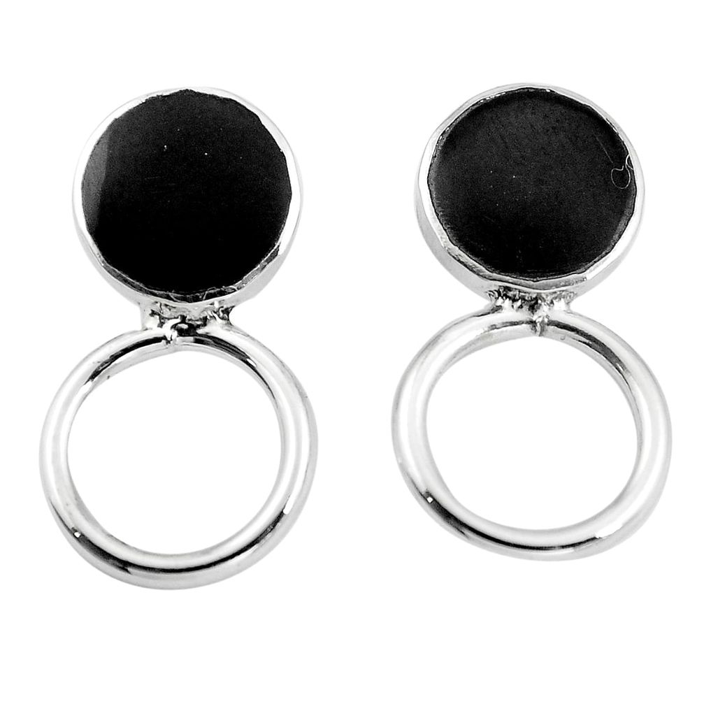 Black onyx enamel 925 sterling silver dangle earrings jewelry a86242