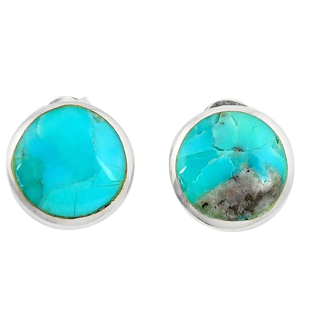 925 silver 2.94cts natural blue kingman turquoise dangle earrings a89806