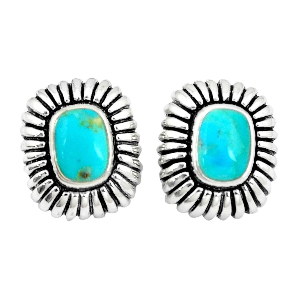 925 silver 4.38cts natural blue kingman turquoise dangle earrings jewelry a89814
