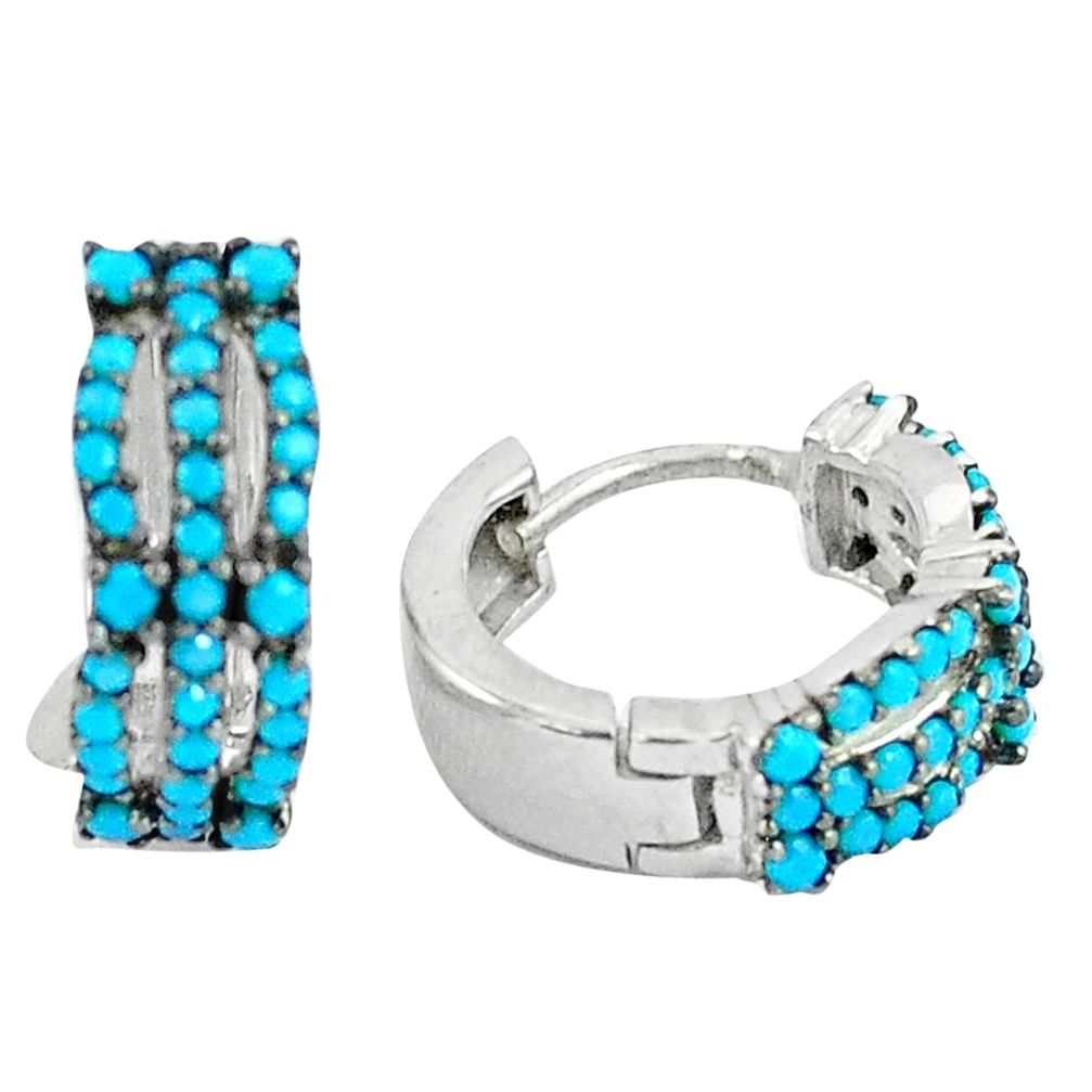 925 silver 2.58cts blue sleeping beauty turquoise dangle earrings jewelry a90454