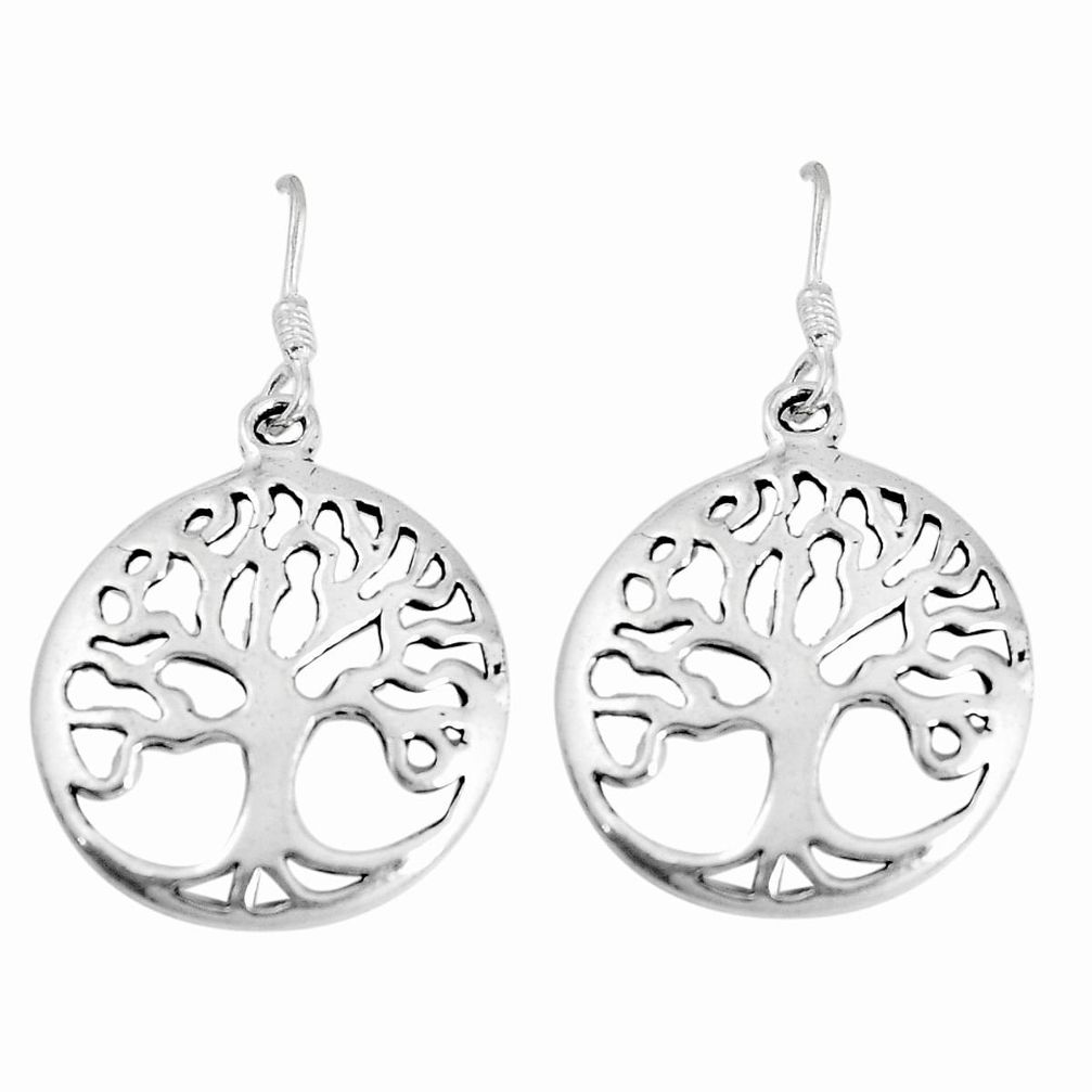 5.48gms indonesian bali style solid 925 silver tree of life earrings a94735