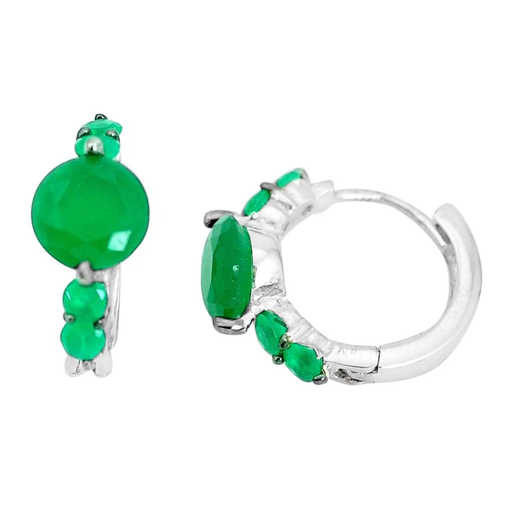 3.42cts natural green chalcedony 925 sterling silver earrings jewelry a95091