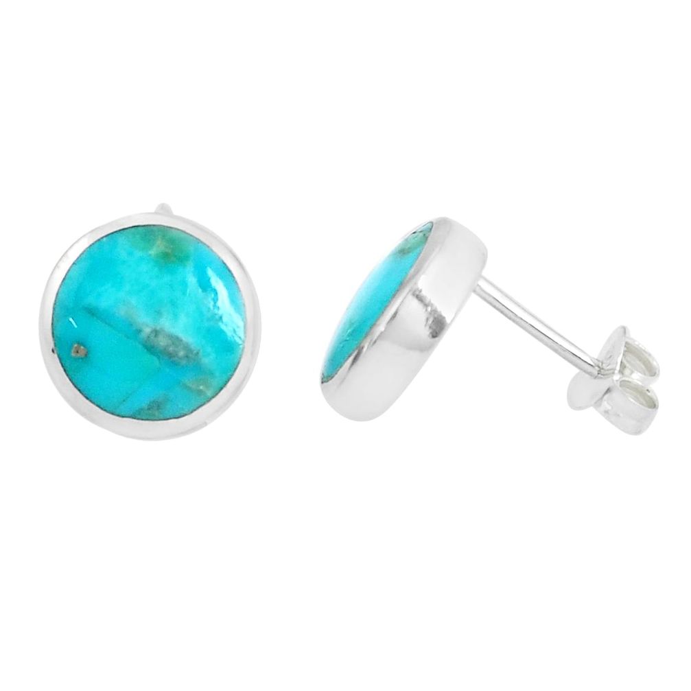 925 sterling silver 3.16cts natural green kingman turquoise stud earrings a95276