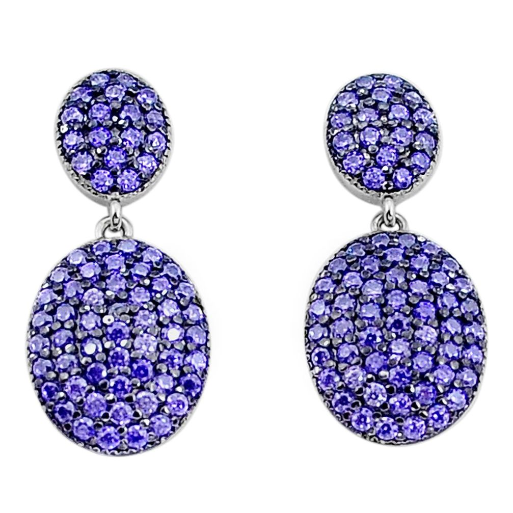 3.79cts purple amethyst quartz 925 sterling silver dangle earrings a96525