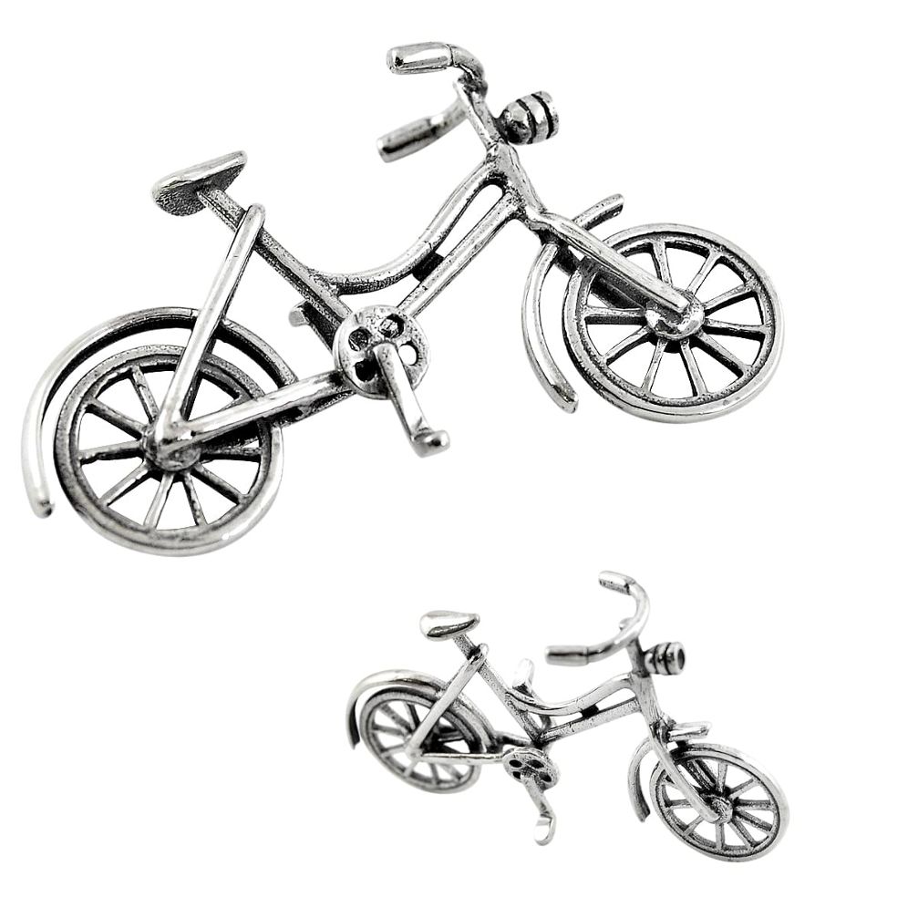 7.68gms bicycle magical gift solid 925 silver miniature collectible a82258