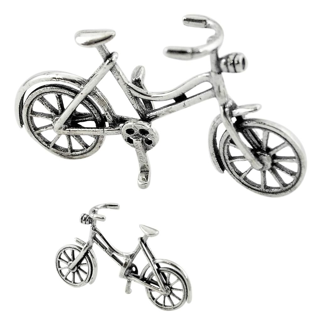 7.87gms bicycle bike charm solid 925 silver miniature collectible a82259