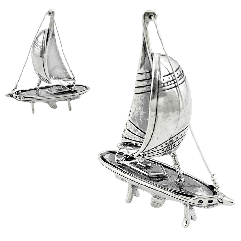 17.69gms ship boat bali style solid 925 silver miniature collectible a82265