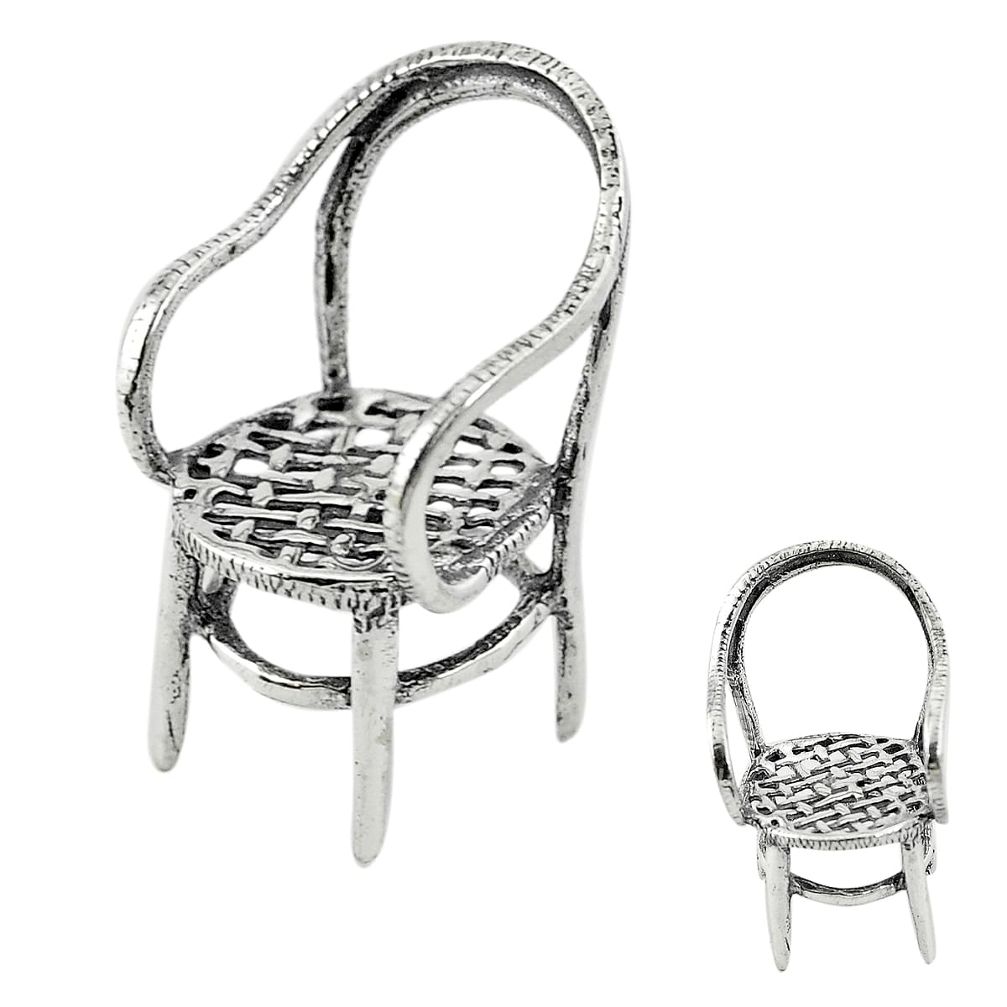 4.68gms cane chair holiday gift 925 silver miniature collectible a82292