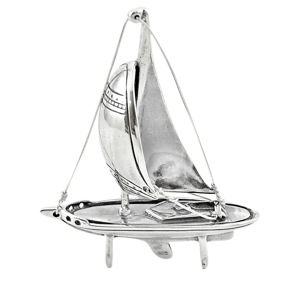 17.62gms sail boart holiday gift solid 925 silver miniature collectible a82303
