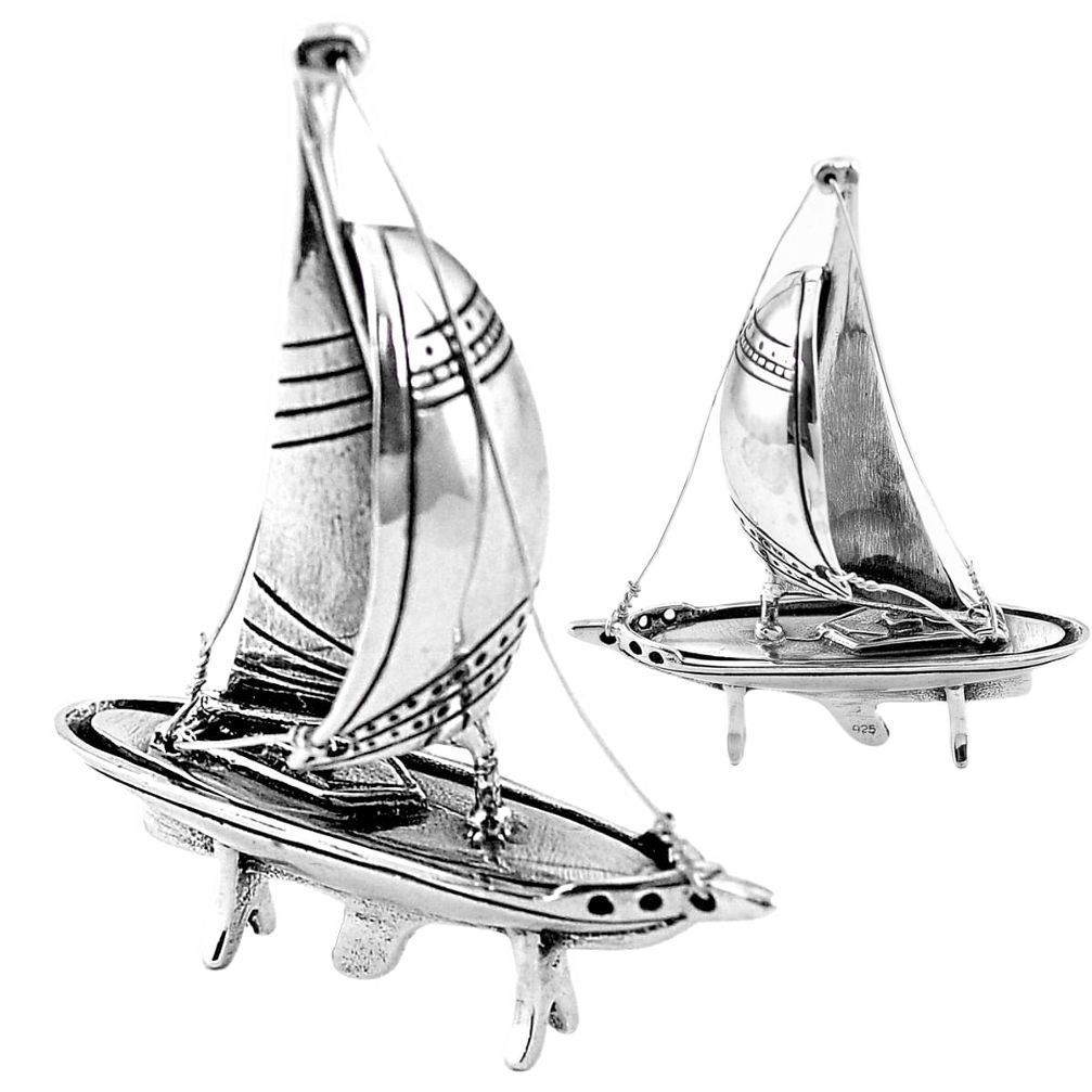 16.87gms sail boat gift victorian style 925 silver miniature collectible a82327