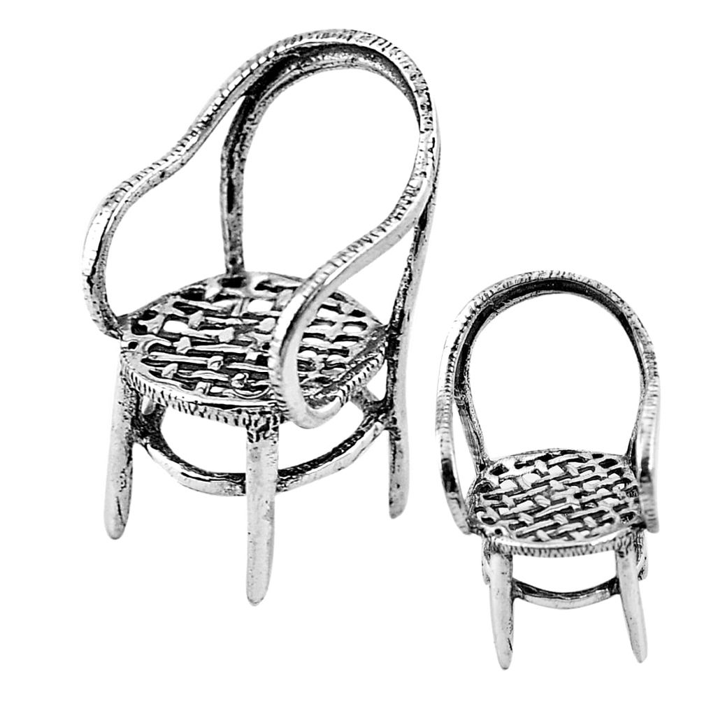4.26gms chair garden charm style solid 925 silver miniature collectible a82345