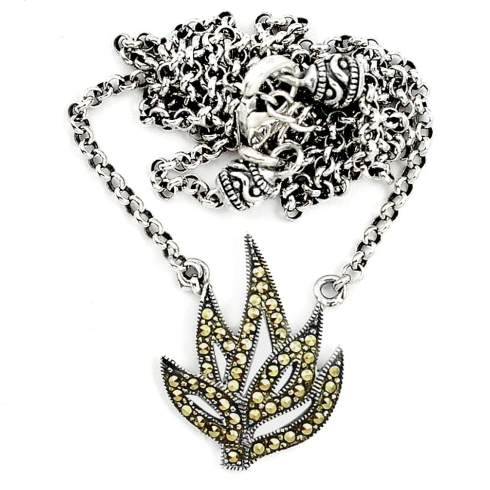 925 sterling silver swiss marcasite necklace jewelry a64824