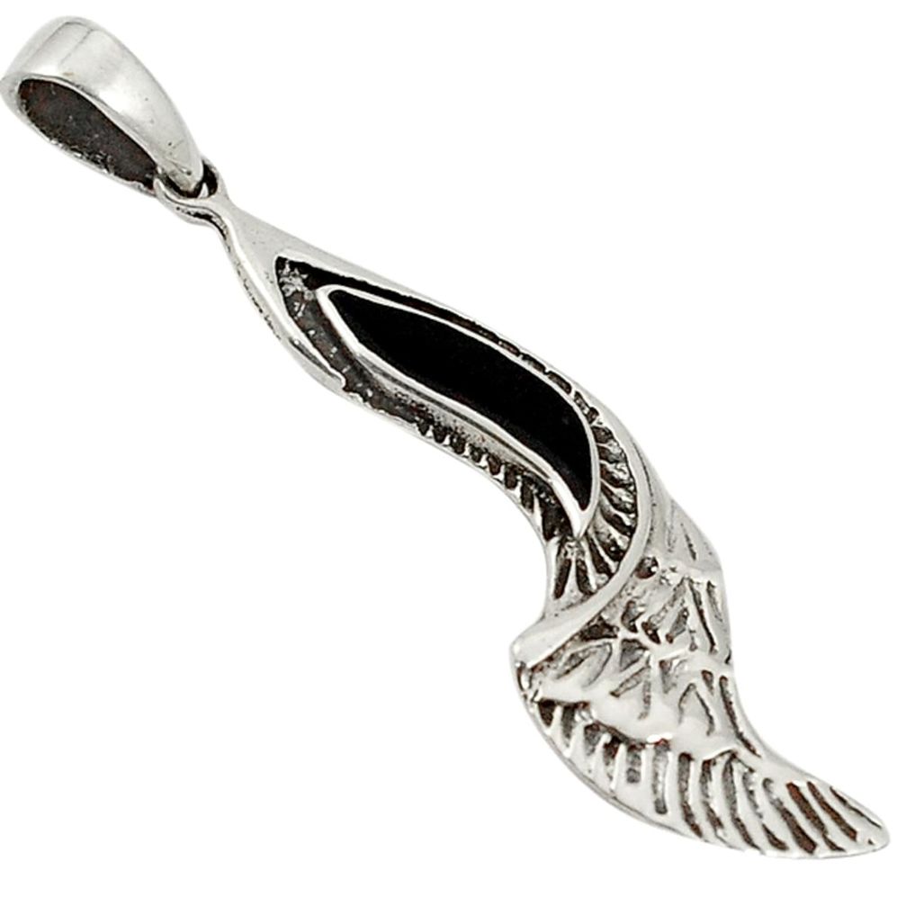 Black onyx enamel 925 sterling silver pendant jewelry a20030