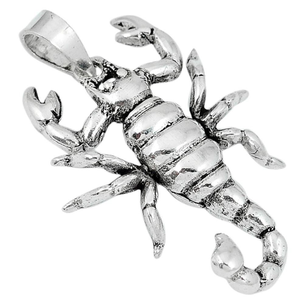 5.69gms 925 sterling plain silver scorpion pendant jewelry a23501