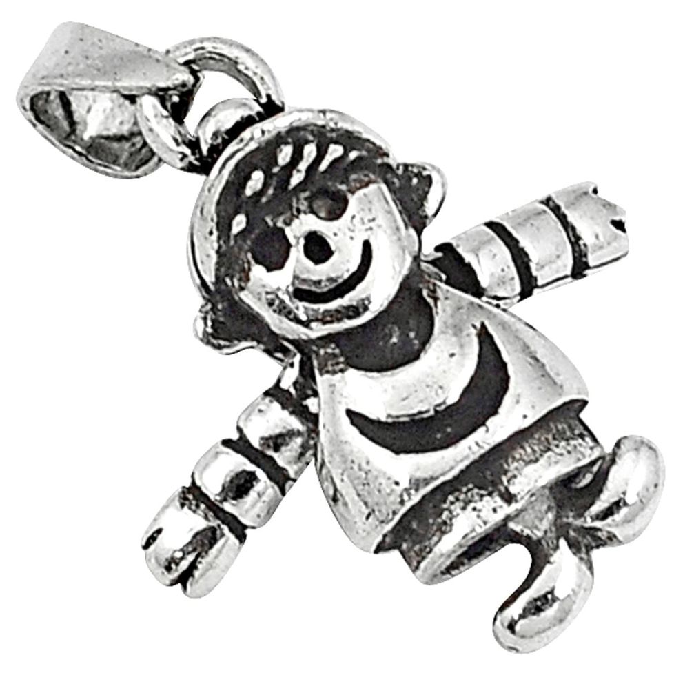 3d moving doll 5.55gms bali 925 sterling silver pendant a26946