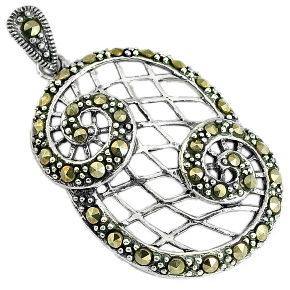 Swiss marcasite 925 sterling silver pendant jewelry a30826