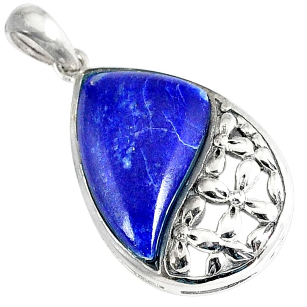 Natural blue lapis fancy 925 sterling silver elephant pendant southwester a31110