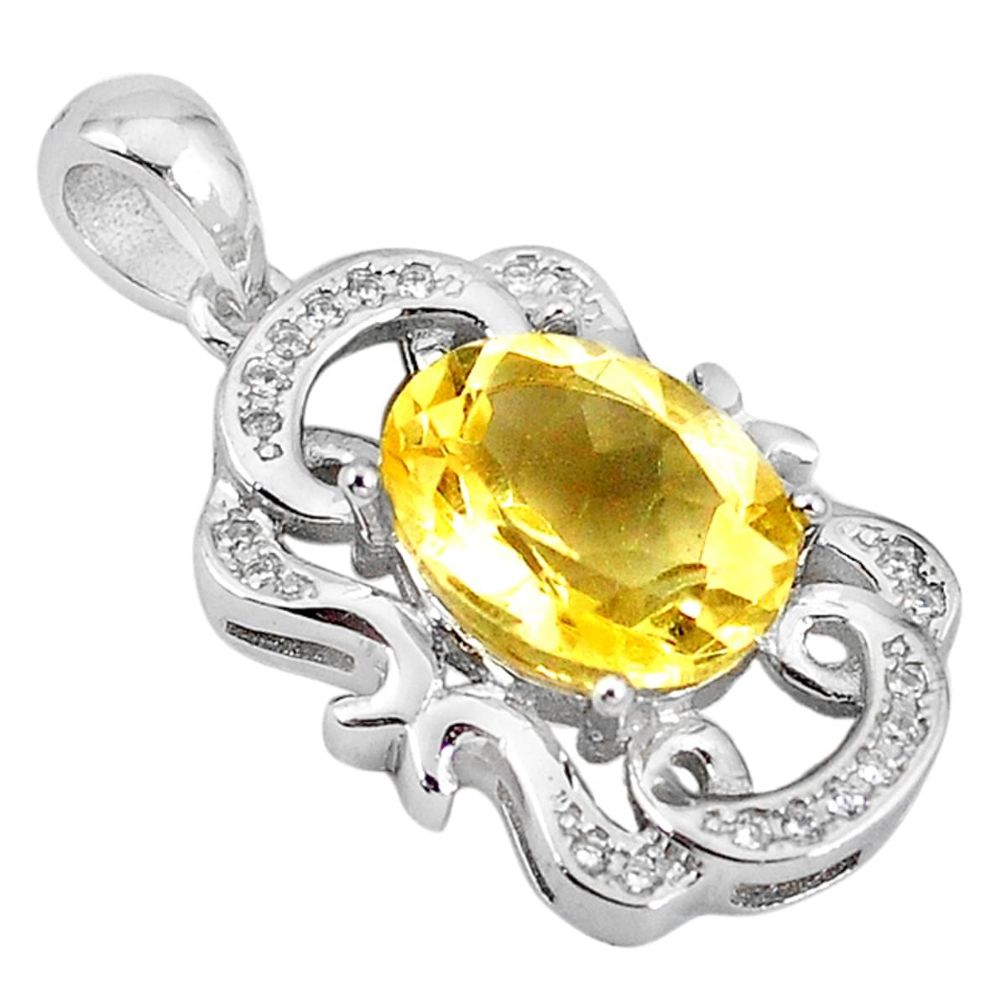 Clearance Sale-925 sterling silver natural yellow citrine topaz pendant jewelry a52594